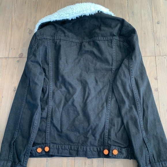 La Detresse x Bandier black denim fur jacket sunset after dark NWT - Picture 2 of 11